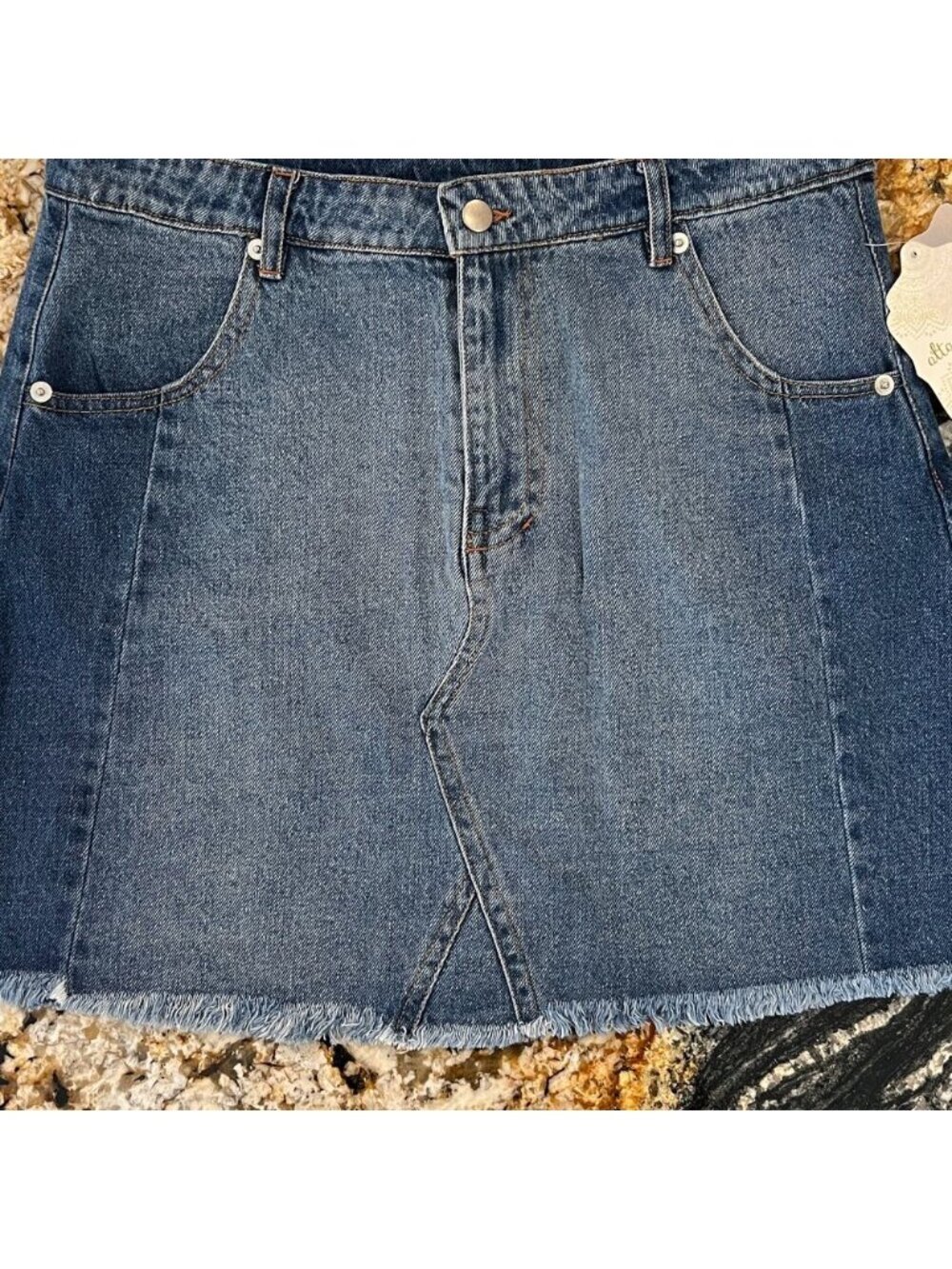 Blue Denim Mini Skirt - Picture 3 of 4